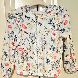 Little Lass 18-24m Floral Sparkle Hooded Jacket